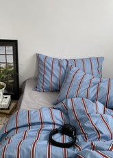 Liam Striped Bedding Set - Blue